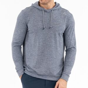 Rhoback Men's Hesi Performance Hoodie Heather Grey Blue Size XXL Long Sleeves